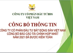 CÔNG TY CỔ PHẦN ĐẦU TƯ BẤT ĐỘNG SẢN VIỆT NAM CÔNG BỐ BÁO CÁO TÀI CHÍNH HỢP NHẤT NĂM 2021 ĐÃ ĐƯỢC KIỂM TOÁN