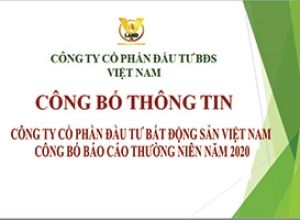 CÔNG TY CỔ PHẦN ĐẦU TƯ BẤT ĐỘNG SẢN VIỆT NAM CÔNG BỐ BÁO CÁO THƯỜNG NIÊN NĂM 2020