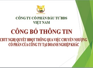 CBTT NGHỊ QUYẾT HĐQT THÔNG QUA VIỆC CHUYỂN NHƯỢNG CỔ PHẦN CỦA CÔNG TY TẠI DOANH NGHIỆP KHÁC