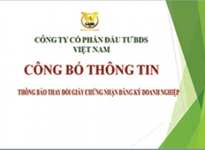 CBTT THÔNG BÁO THAY ĐỔI GIẤY CHỨNG NHẬN ĐĂNG KÝ DOANH NGHIỆP